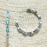 83515, WESTERN SEMI STONE HOOP EARRING