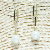 83676, PAPER CLIP PEARL DESIGNER INSPIRED EARRING