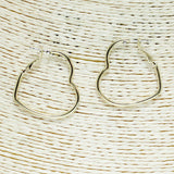 83844, HEART HOOP EARRING/BRASS 18K GOLD DIPPED