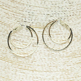83846, LARGE DOUBLE LINE HOOP EARRING/BRASS 18K GOLD DIPPED