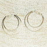 83846, LARGE DOUBLE LINE HOOP EARRING/BRASS 18K GOLD DIPPED
