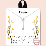 84198, "TREASURE" DISK LARIAT CUBC ZIRCONIA NECKLACE