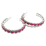 84240, WESTERN SEMI STONE HOOP EARRING