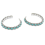 84240, WESTERN SEMI STONE HOOP EARRING