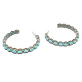 84240, WESTERN SEMI STONE HOOP EARRING