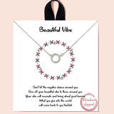 84313, "BEAUTIFUL VIBE" CIRCLE W/ DOUBLE O RING NECKLACE