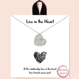 84321, "LIVE IN THE HEART" NETTED HEART NECKLACE