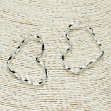 84387, WAVY HEART HOOP EARRING