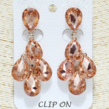 84410, CRYSTAL RHINESTONE CLIP ON EARRING