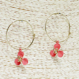 84435, FLOWER-PATEL DANGLE HOOP EARRING