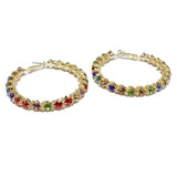84565, CRYSTAL RHINESTONE HOOP EARRING