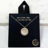 84597, MOP PAVE CUBIC ZIRCONIA NECKLACE