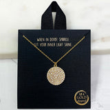 84599, PAVE DISK NECKLACE