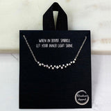 84606, CURVED BAR CLUSTERED CUBIC ZIRCONIA NECKLACE