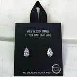 84608, TEADROP CUBIC ZIRCONIA STUD EARRING