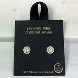 84609, 5MM ROUND PAVE CUBIC ZIRCONIA STUD EARRING
