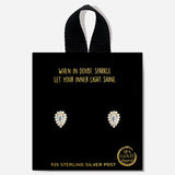 84697, TEARDROP CUBIC ZIRCONIA STUD EARRING