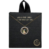 84714, ABALONE PAVE CUBIC ZIRCONIA HALO NECKLACE
