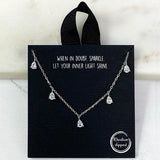 84715, FIVE PEAR CUT CUBIC ZIRCONIA STATION NECKLACE