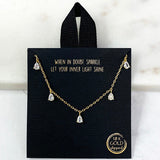 84715, FIVE PEAR CUT CUBIC ZIRCONIA STATION NECKLACE