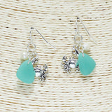 84815, CRAB W/ LUCITE STONE CHARM EARRING