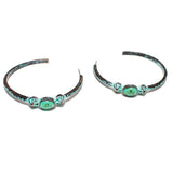 84820, WSETERN SEMI PRECIOUS STONE HOOP EARRING