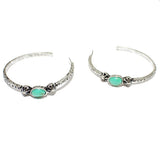 84820, WSETERN SEMI PRECIOUS STONE HOOP EARRING