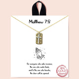 84975, "MATTHEW 7:8" CROSS NECKLACE