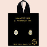 85197, TEARDROP CUBIC ZIRCONIA STUD EARRING