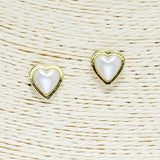 85335, HEART PEARL EARRING/GOLD DIPPED