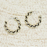 85360, WAVY HOOP EARRING/GOLD DIPPED