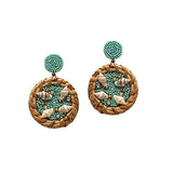 85607, SEED BEAD W/ SHELL ROUND EARRING