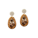 85608, SEED BEAD W/ SHELL TEARDROP EARRING