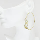 85699, PAVE RHINESTONE SNAKE HOOP EARRING 2.5"