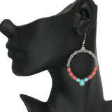 85735,CORAL -SBTCO, WESTERN SEMI PRECIOUS STONE EARRING