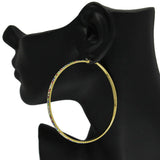 86439, PAVE STONE ROUND HOOP EARRING 70MM