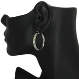 86443, PAVE STONE ROUND HOOP EARRING 30MM
