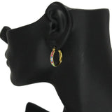 86444, PAVE STONE ROUND HOOP EARRING 20MM