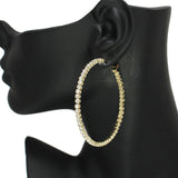 86577, PAVE RHINESTONE ROUND HOOP EARRING
