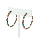 86992, WESTERN NAVAJO W/ BEAD HOOP EARRING