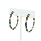 86992, WESTERN NAVAJO W/ BEAD HOOP EARRING