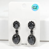 87162, CUBIC ZIRCONIA WIH PAVE RHINESTONE EARRING