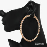 90066, 80MM RHINESTONE ROUND HOOP EARRING