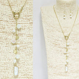 90415, RESIN FLOWER PRINT CHARM DROP NECKLACE