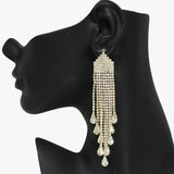91886, PAVE RHINESTONE DROP DANGLE EARRING, WEDDING, BRIDAL, PROM