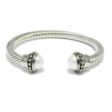 94687, PEARL ACCENT DESIGNER INSPIRED CUFF BRACELET