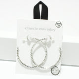 94747, 45MM TEXTURED ROUND HOOP HYPOALLERGENIC EARRING/STERLING SILVER POST