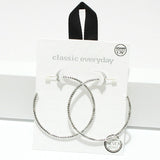 94748, 45MM TEXTURED ROUND HOOP HYPOALLERGENIC EARRING/STERLING SILVER POST