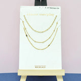 94813, DAINTY HANDMADE BRASS NECKLACE 3PCS NECKLACE SET