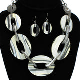 95388, OVAL GLITTER CELLULOID ACETATE NECKLACE